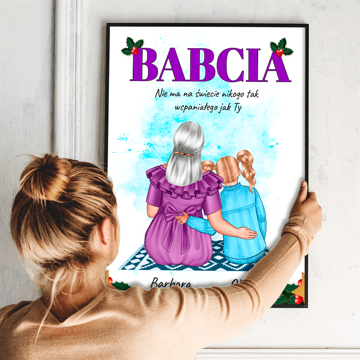 Wspaniała babcia Clipart - plakat, spersonalizowany prezent dla babci - Adamell.pl