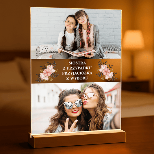Wspaniała siostra - Druk na szkle, spersonalizowany prezent dla siostry - Adamell.pl