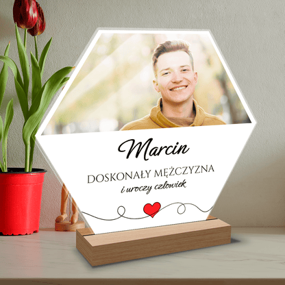 Wspaniały mężczyzna - Druk na szkle, spersonalizowany prezent dla chłopaka - Adamell.pl