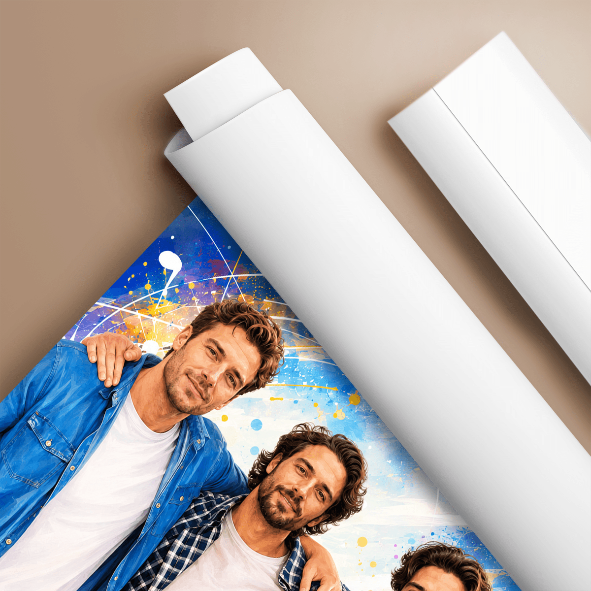 Wspólny portret przyjaciół - plakat, spersonalizowany prezent dla przyjaciela - Adamell.pl