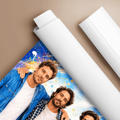 Wspólny portret przyjaciół - plakat, spersonalizowany prezent dla przyjaciela - Adamell.pl