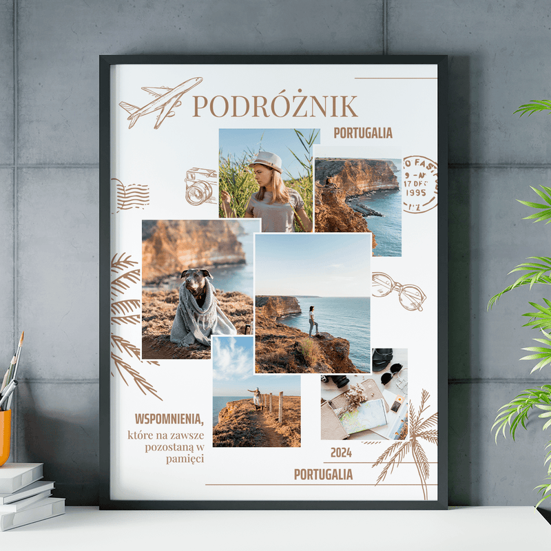 Wspomnienia z podróży - plakat, spersonalizowany prezent dla podróżnika - Adamell.pl