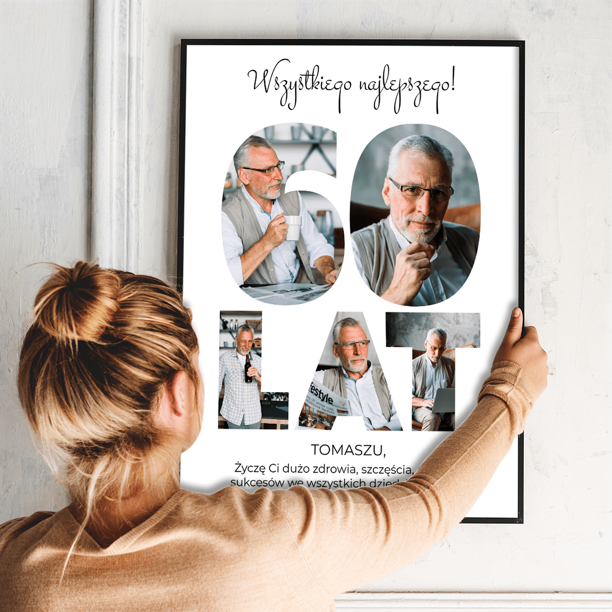 Wszystkiego najlepszego na 60 urodziny - plakat, spersonalizowany prezent dla mężczyzny - Adamell.pl
