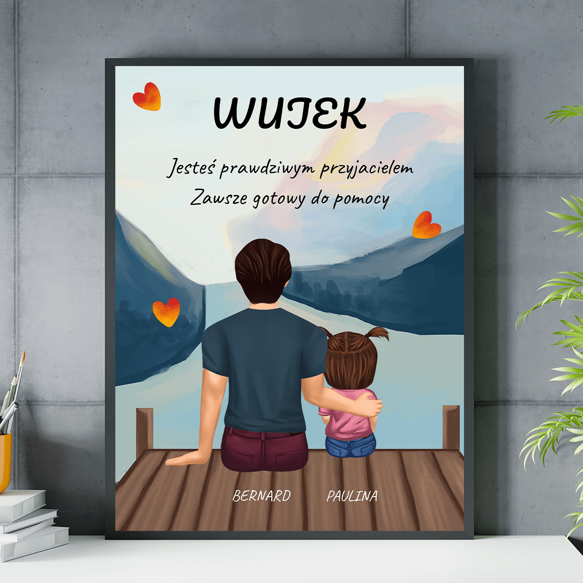 Wujek clipart - plakat, spersonalizowany prezent dla wujka - Adamell.pl
