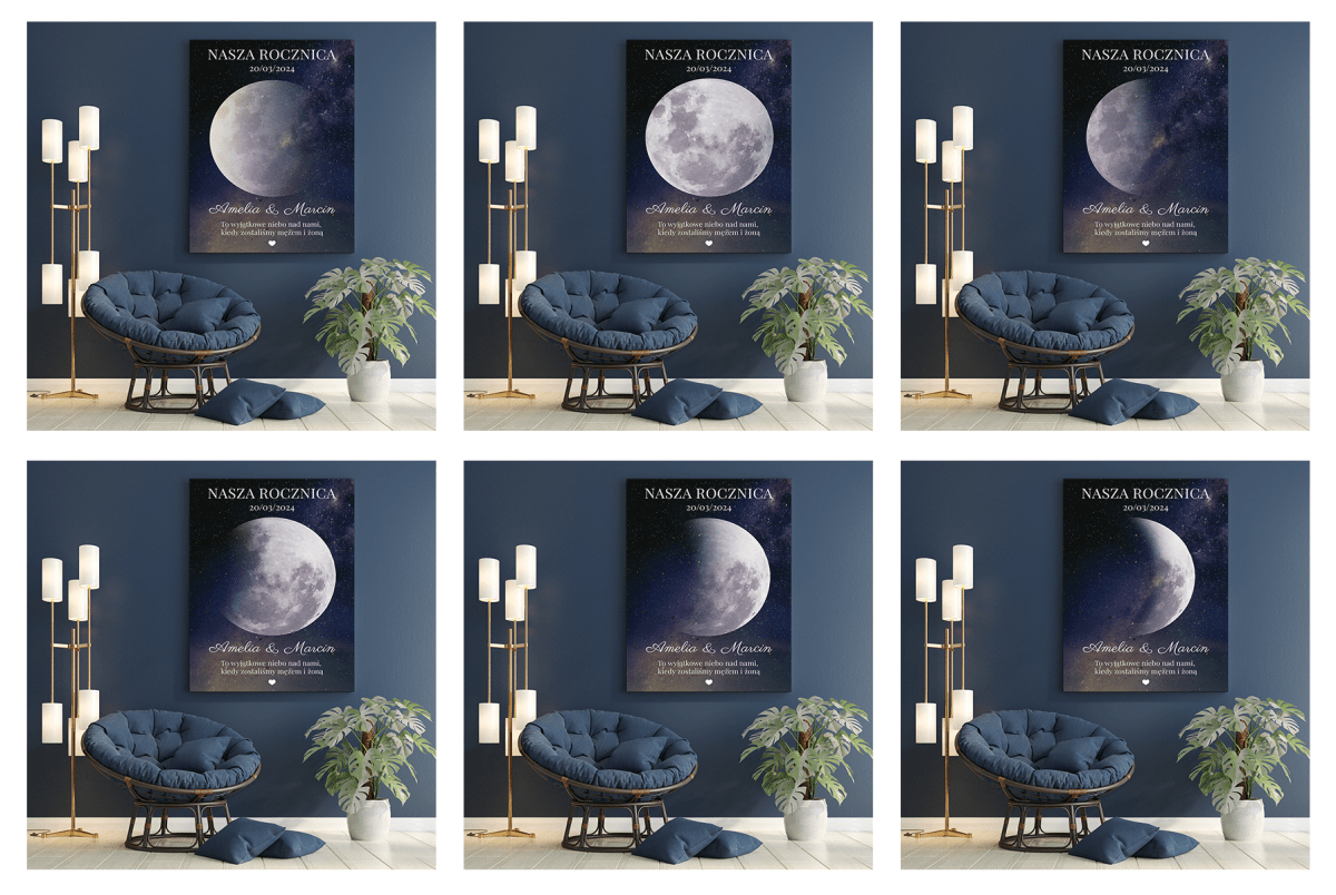 Wyjątkowe niebo nad nami - druk na płótnie, spersonalizowany prezent dla pary - Adamell.pl