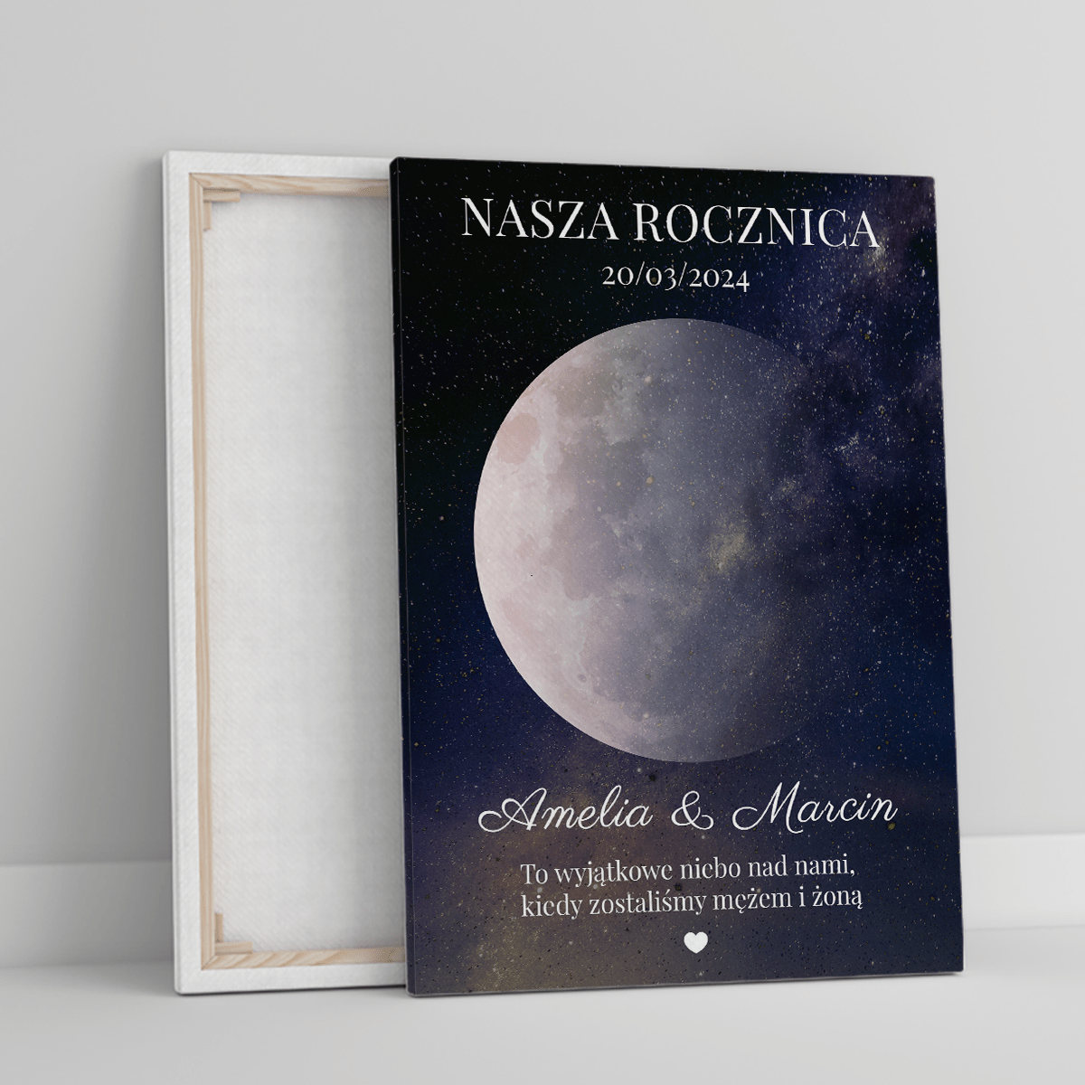 Wyjątkowe niebo nad nami - druk na płótnie, spersonalizowany prezent dla pary - Adamell.pl