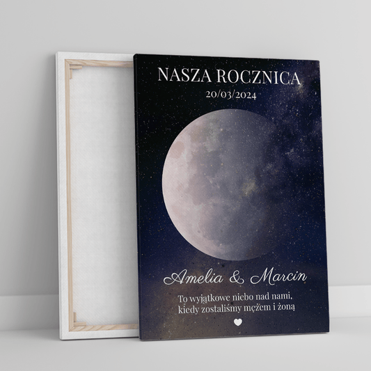 Wyjątkowe niebo nad nami - druk na płótnie, spersonalizowany prezent dla pary - Adamell.pl
