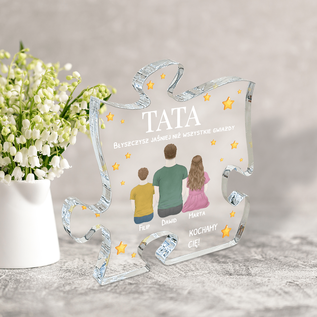 Wyjątkowy tata - Druk na szkle - puzzel, spersonalizowany prezent dla taty - Adamell.pl