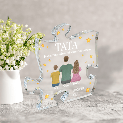 Wyjątkowy tata - Druk na szkle - puzzel, spersonalizowany prezent dla taty - Adamell.pl