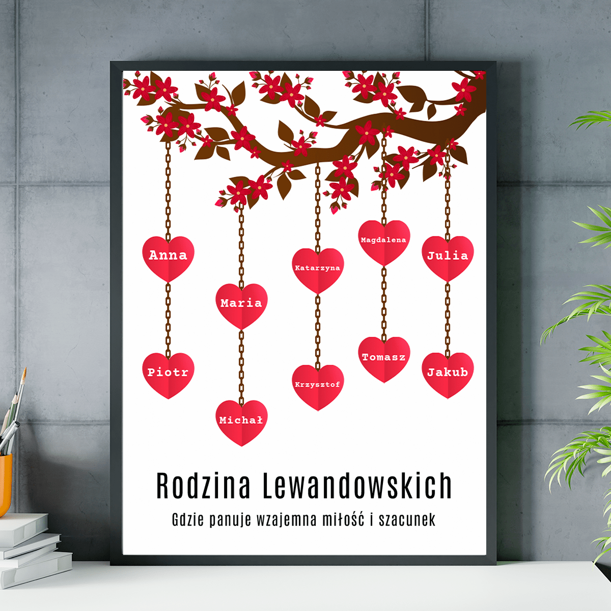 Wzajemna miłość i szacunek - plakat, spersonalizowany prezent dla teściów - Adamell.pl