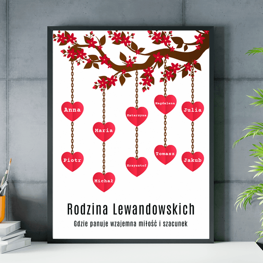 Wzajemna miłość i szacunek - plakat, spersonalizowany prezent dla teściów - Adamell.pl