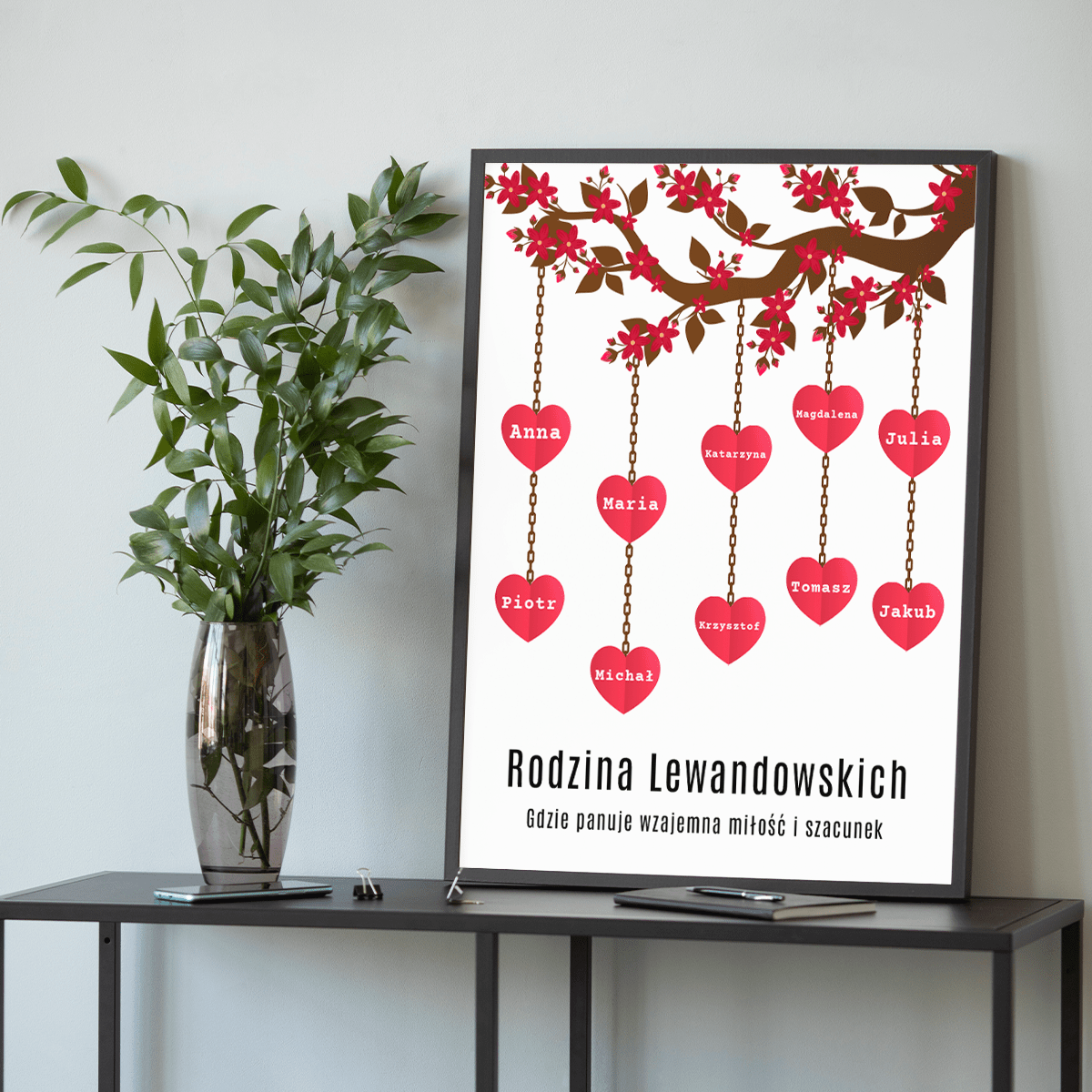 Wzajemna miłość i szacunek - plakat, spersonalizowany prezent dla teściów - Adamell.pl
