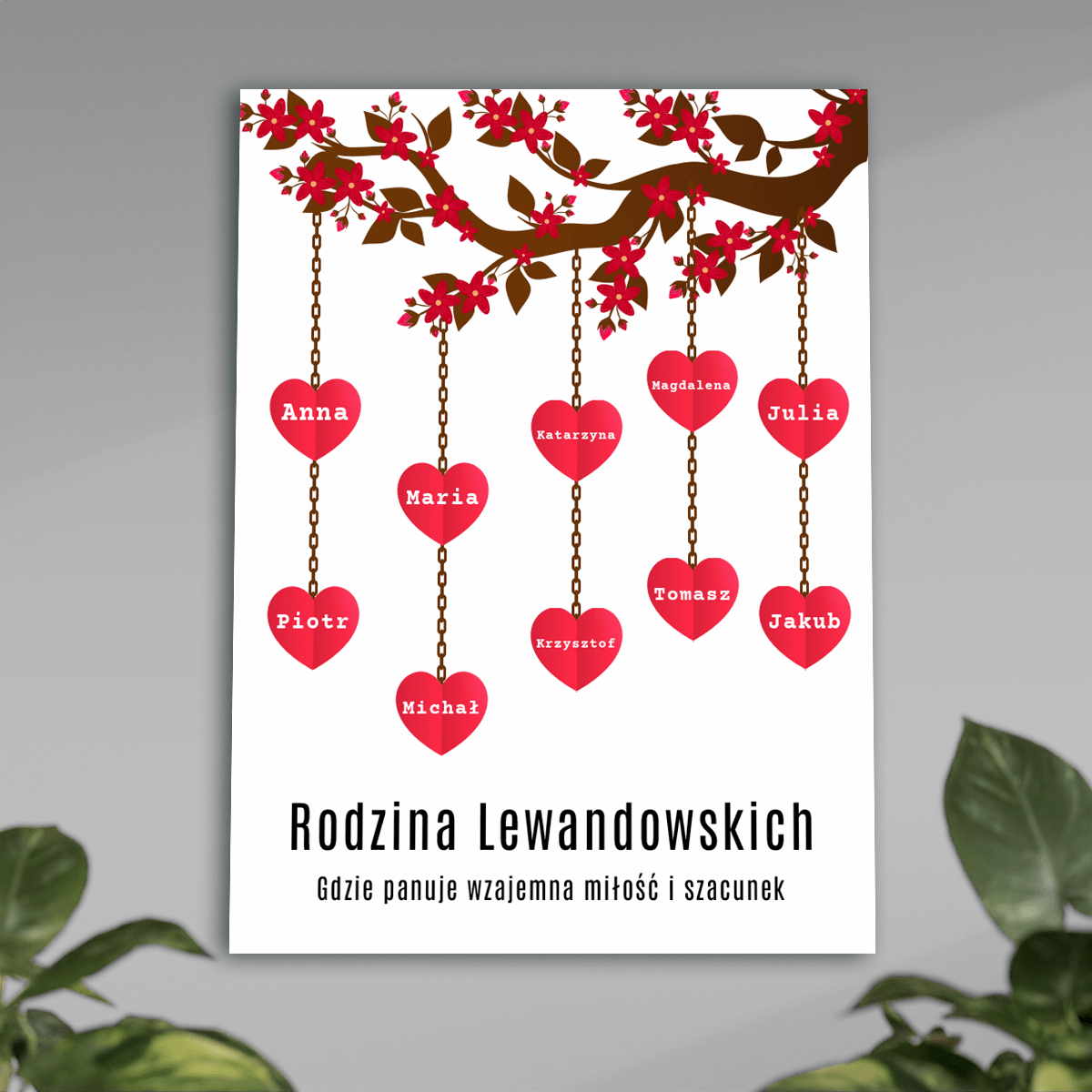 Wzajemna miłość i szacunek - plakat, spersonalizowany prezent dla teściów - Adamell.pl
