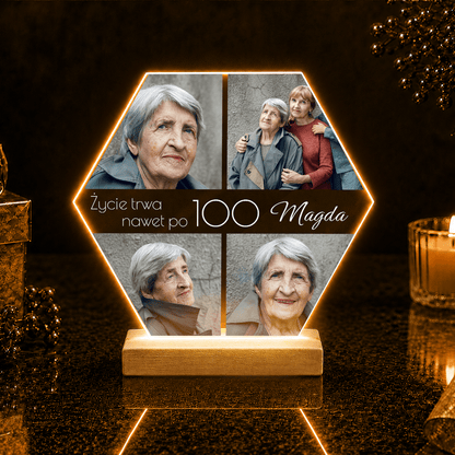 Z okazji 100. urodzin - Druk na szkle, spersonalizowany prezent dla babci - Adamell.pl