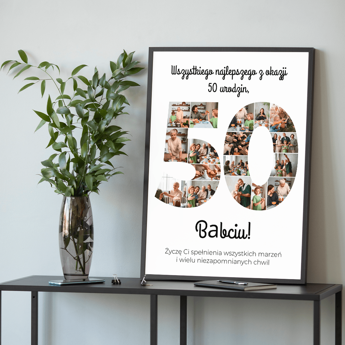 Z okazji 50 urodzin - plakat, spersonalizowany prezent dla babci - Adamell.pl