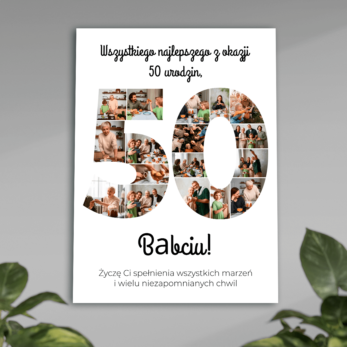 Z okazji 50 urodzin - plakat, spersonalizowany prezent dla babci - Adamell.pl