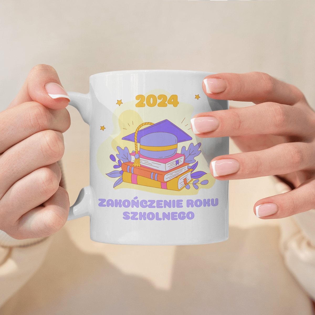 Z okazji końca roku szkolnego - 1x Kubek z nadrukiem, spersonalizowany prezent dla absolwenta - Adamell.pl