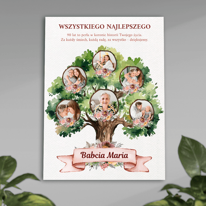 Z okazji Twoich 90 urodzin - plakat, spersonalizowany prezent dla babci - Adamell.pl