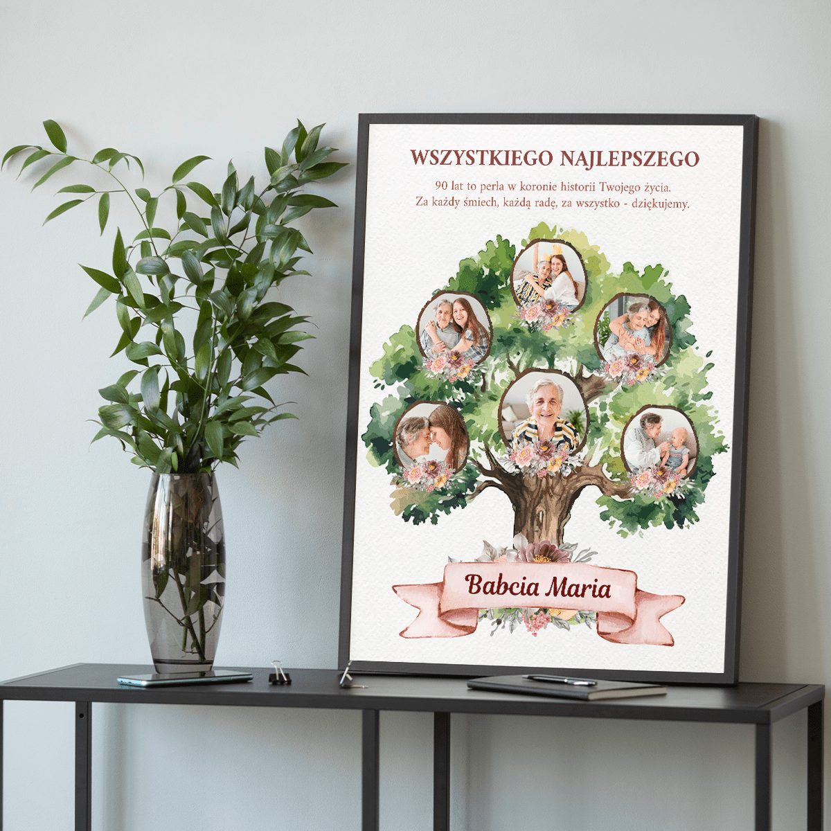 Z okazji Twoich 90 urodzin - plakat, spersonalizowany prezent dla babci - Adamell.pl