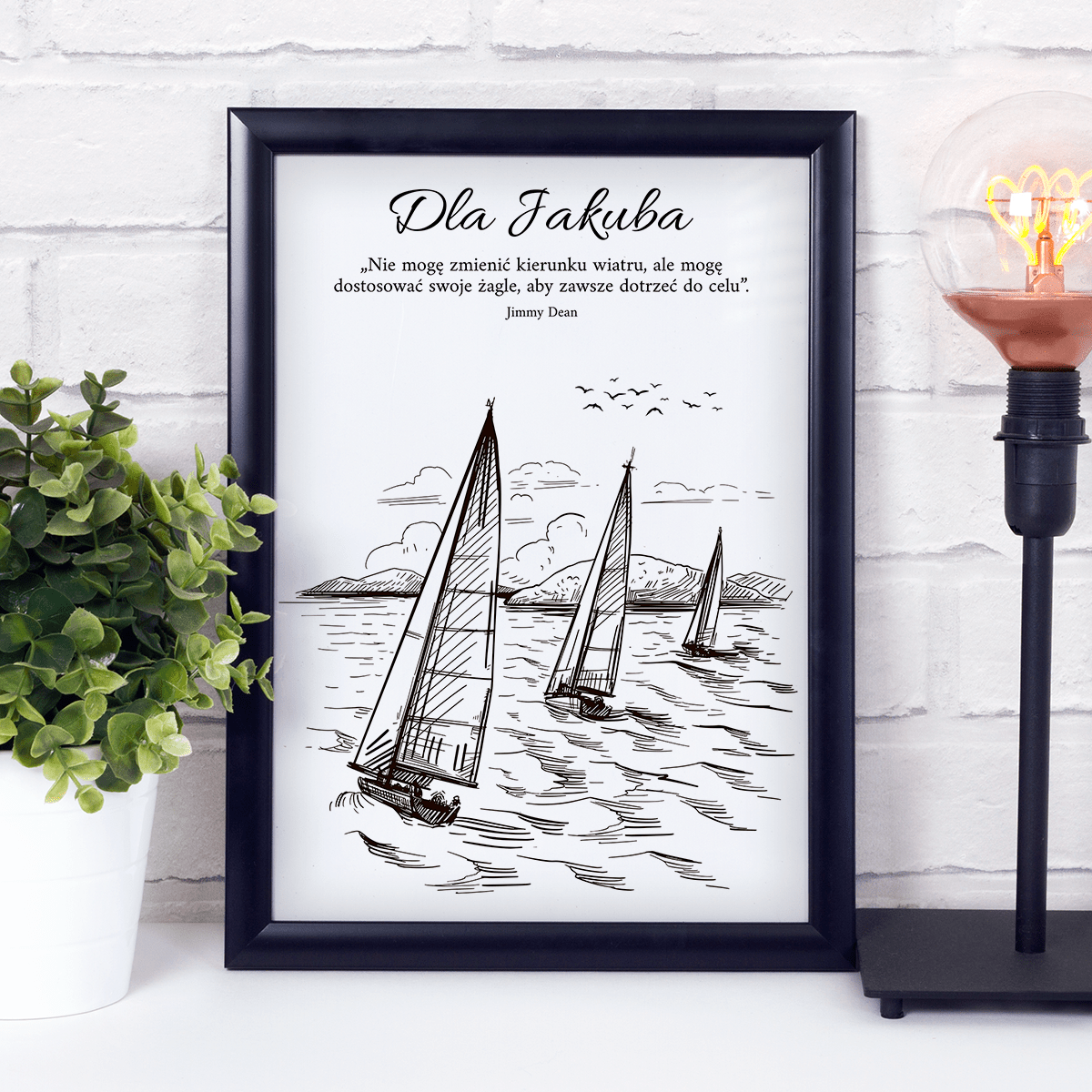 Żagle - Druk na szkle, spersonalizowany prezent dla niego - Adamell.pl