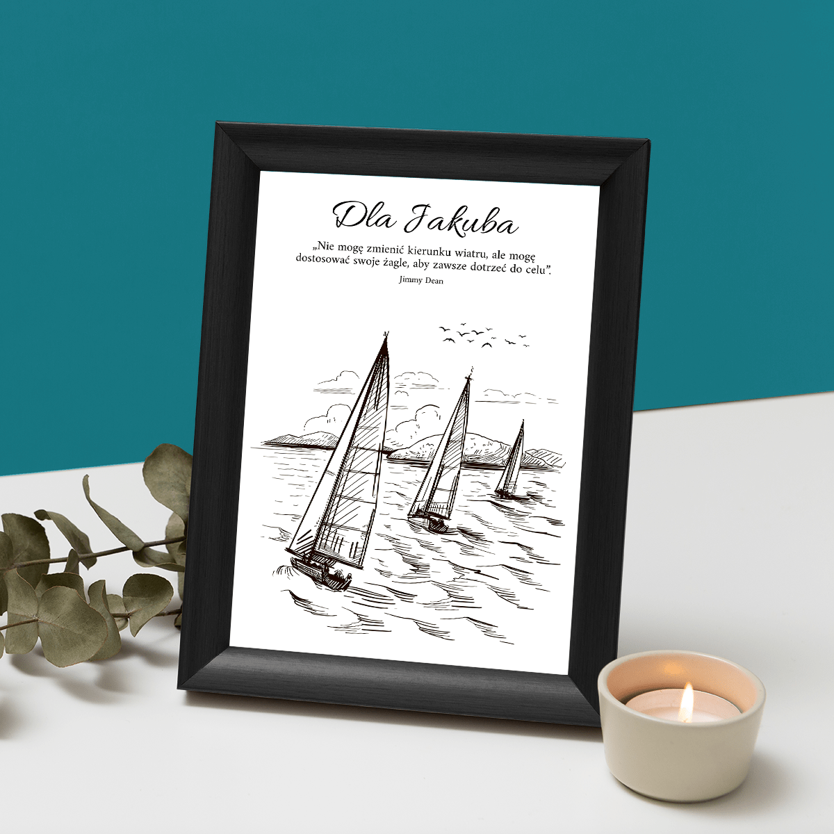 Żagle - Druk na szkle, spersonalizowany prezent dla niego - Adamell.pl