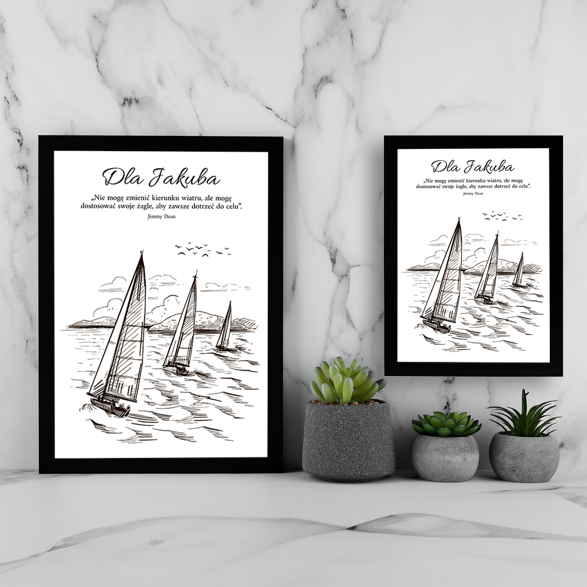 Żagle - Druk na szkle, spersonalizowany prezent dla niego - Adamell.pl
