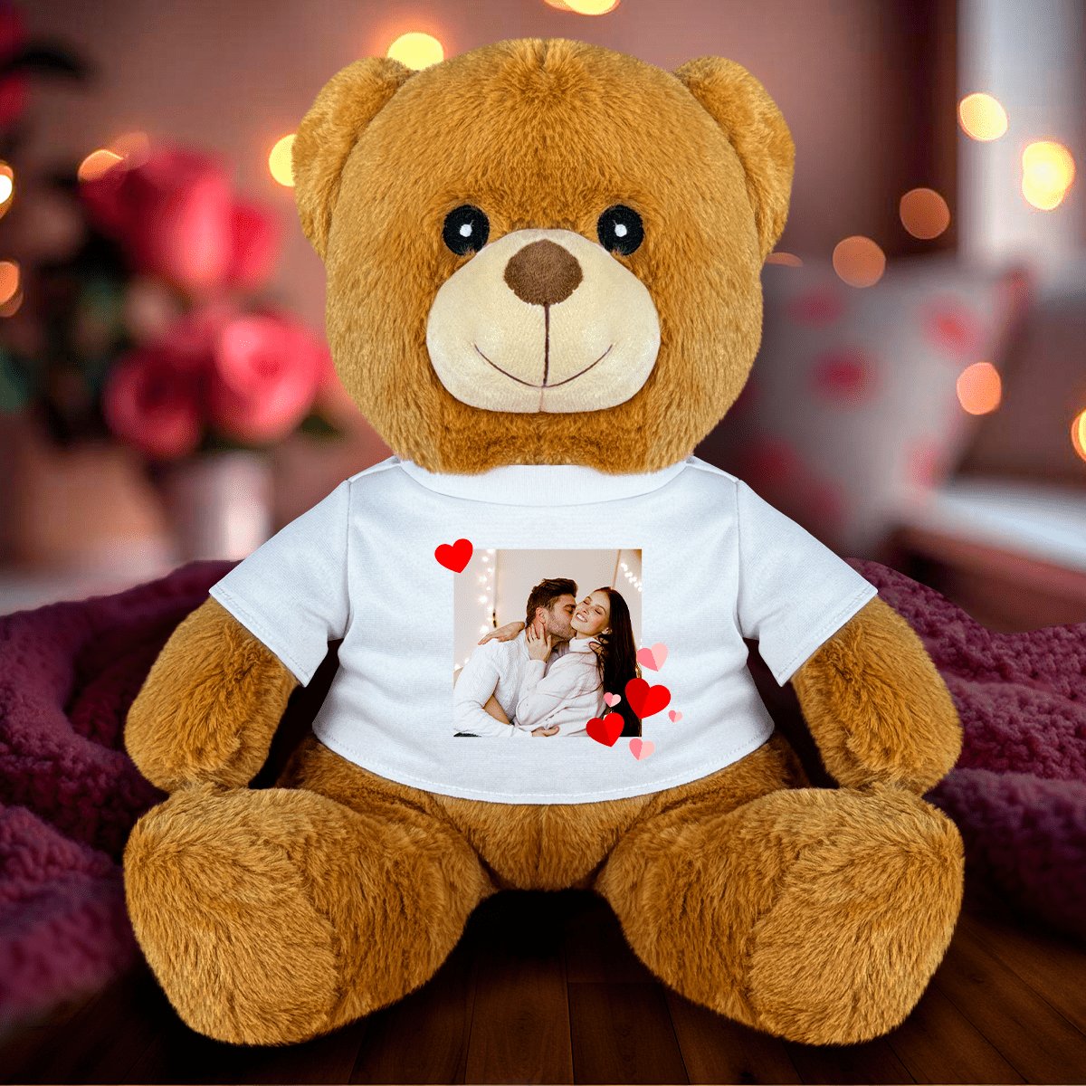 Zakochana para - Miś z nadrukiem, spersonalizowany prezent dla niej - Adamell.pl