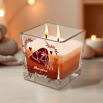 Zakochana para - świeca zapachowa, spersonalizowany prezent dla żony - Adamell.pl