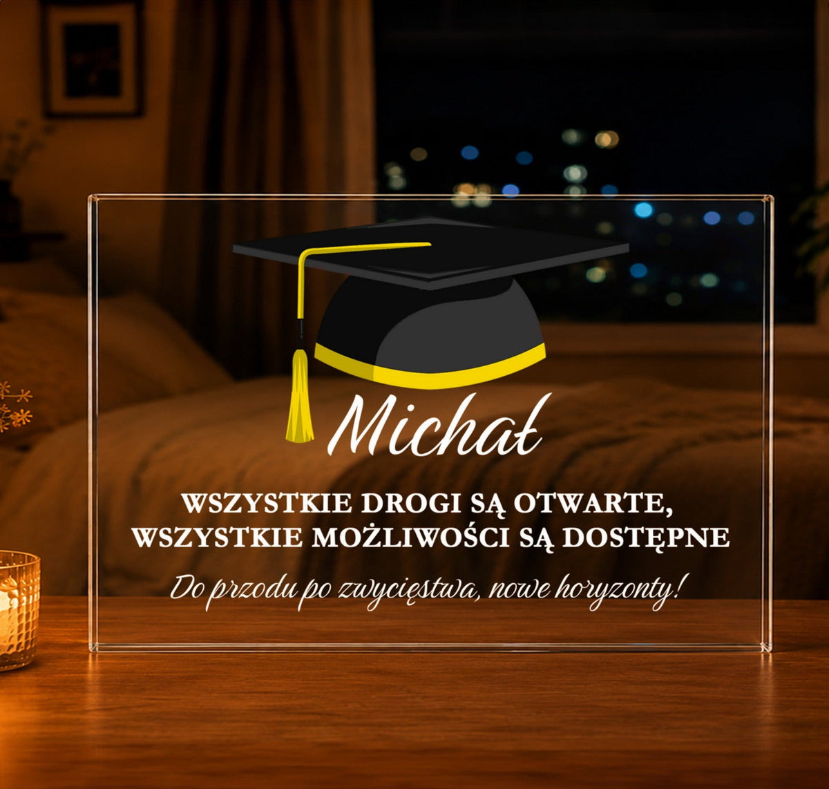 Zakończenie szkoły - Druk na szkle, spersonalizowany prezent dla absolwenta - Adamell.pl