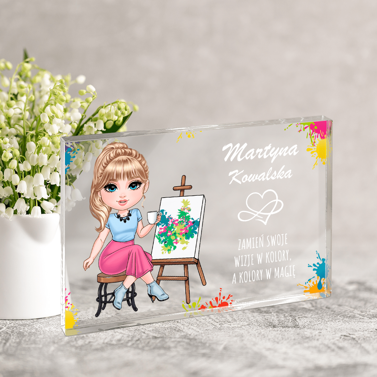 Zamień kolory w magię Clipart - Druk na szkle, spersonalizowany prezent dla niej - Adamell.pl