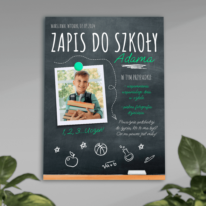 Zapis do szkoły - plakat, spersonalizowany prezent dla dziecka - Adamell.pl