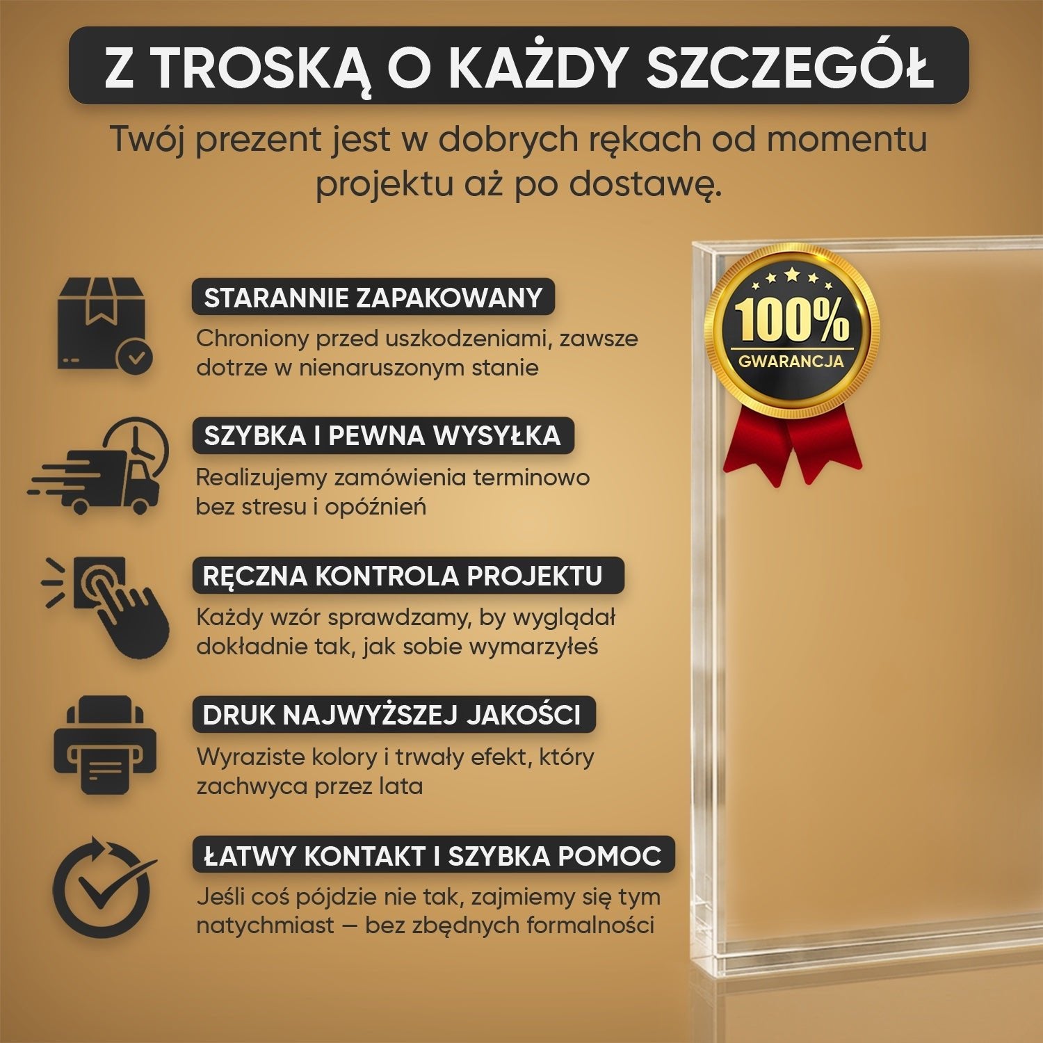 Zawsze razem - Druk na szkle, spersonalizowany prezent dla niej - Adamell.pl