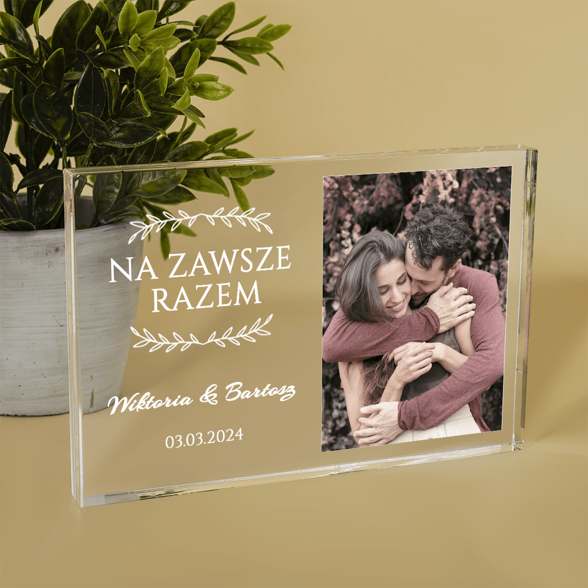 Zawsze razem - Druk na szkle, spersonalizowany prezent dla niej - Adamell.pl