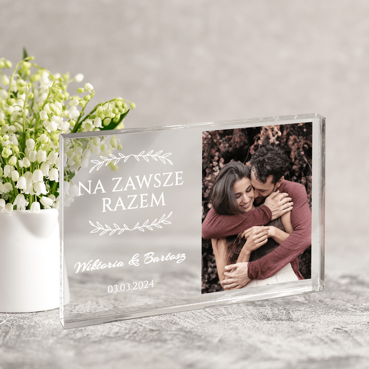 Zawsze razem - Druk na szkle, spersonalizowany prezent dla niej - Adamell.pl