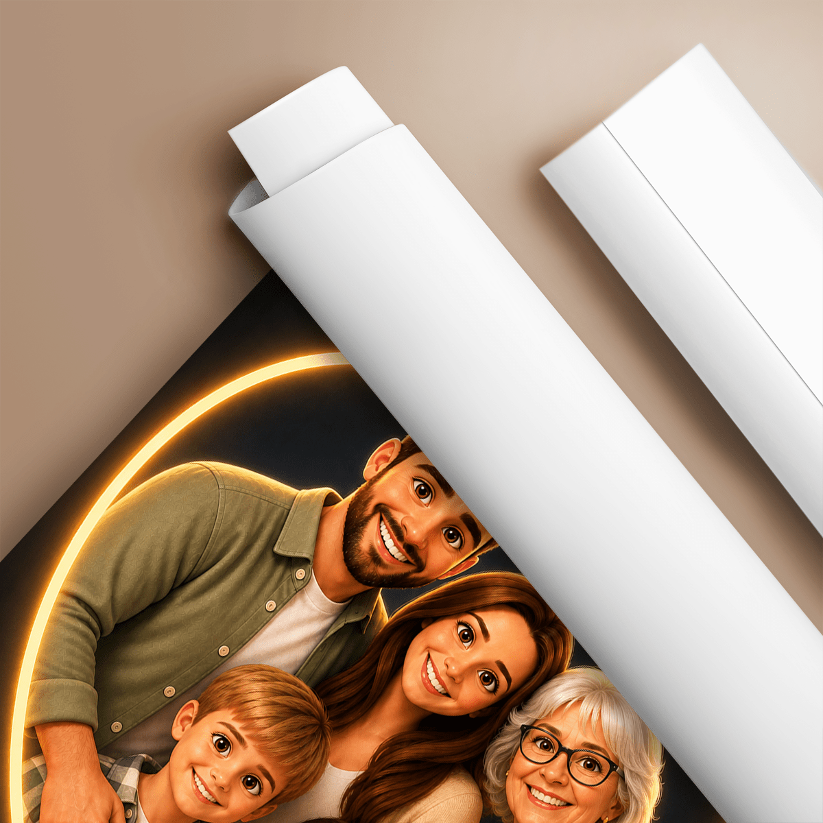 Zawsze Razem w Neonowym Sercu – Personalizowany plakat dla rodziców - Adamell.pl