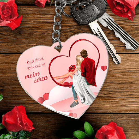 Zawsze w moim sercu - brelok do kluczy serce, spersonalizowany prezent dla niej - Adamell.pl
