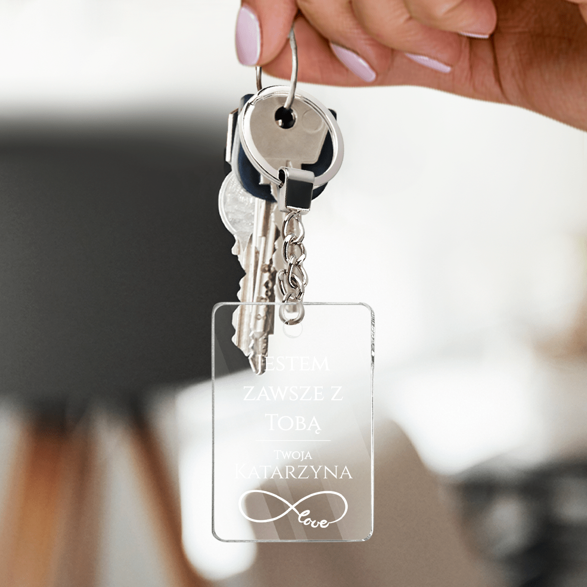 Zawsze z Tobą - brelok do kluczy, spersonalizowany prezent dla niego - Adamell.pl