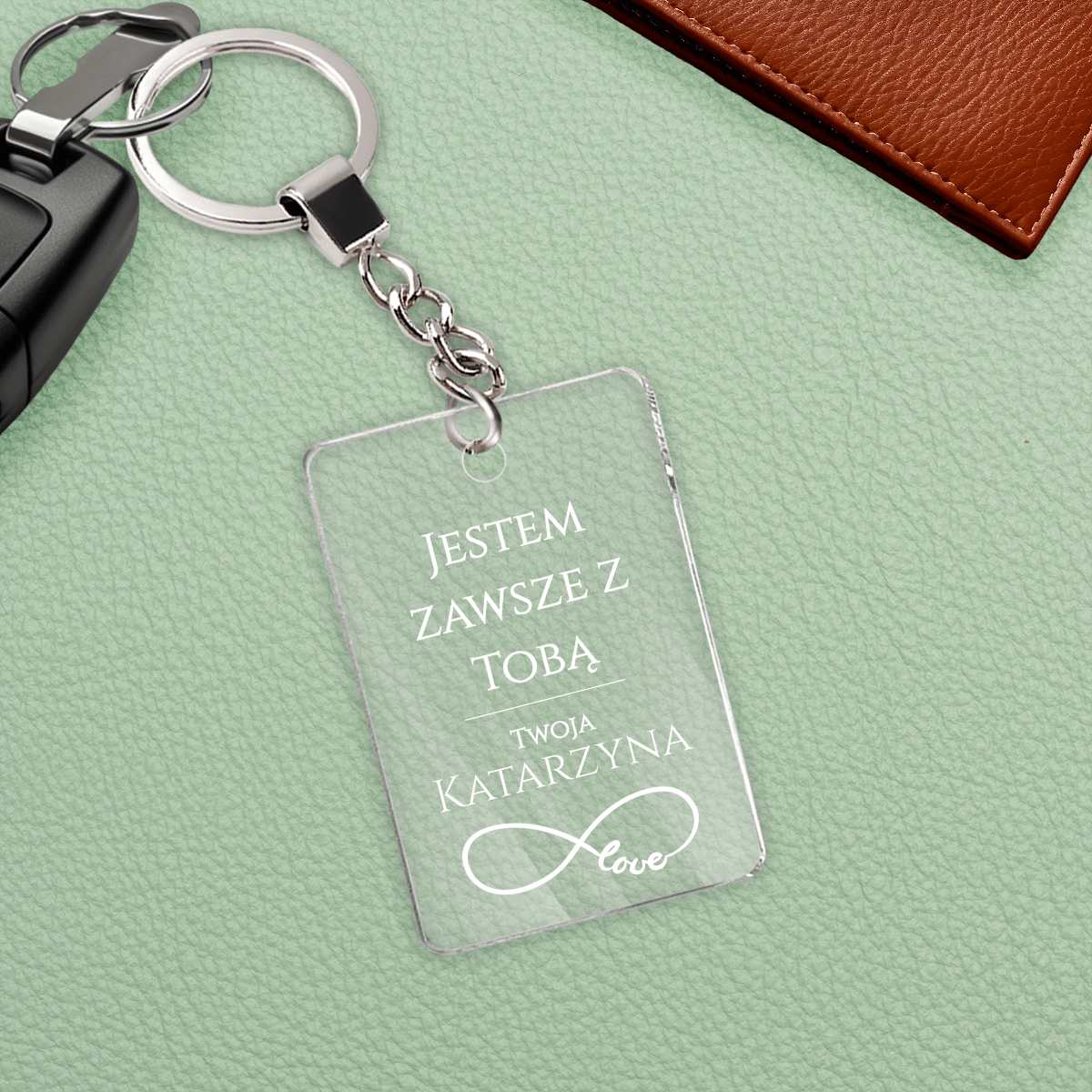 Zawsze z Tobą - brelok do kluczy, spersonalizowany prezent dla niego - Adamell.pl