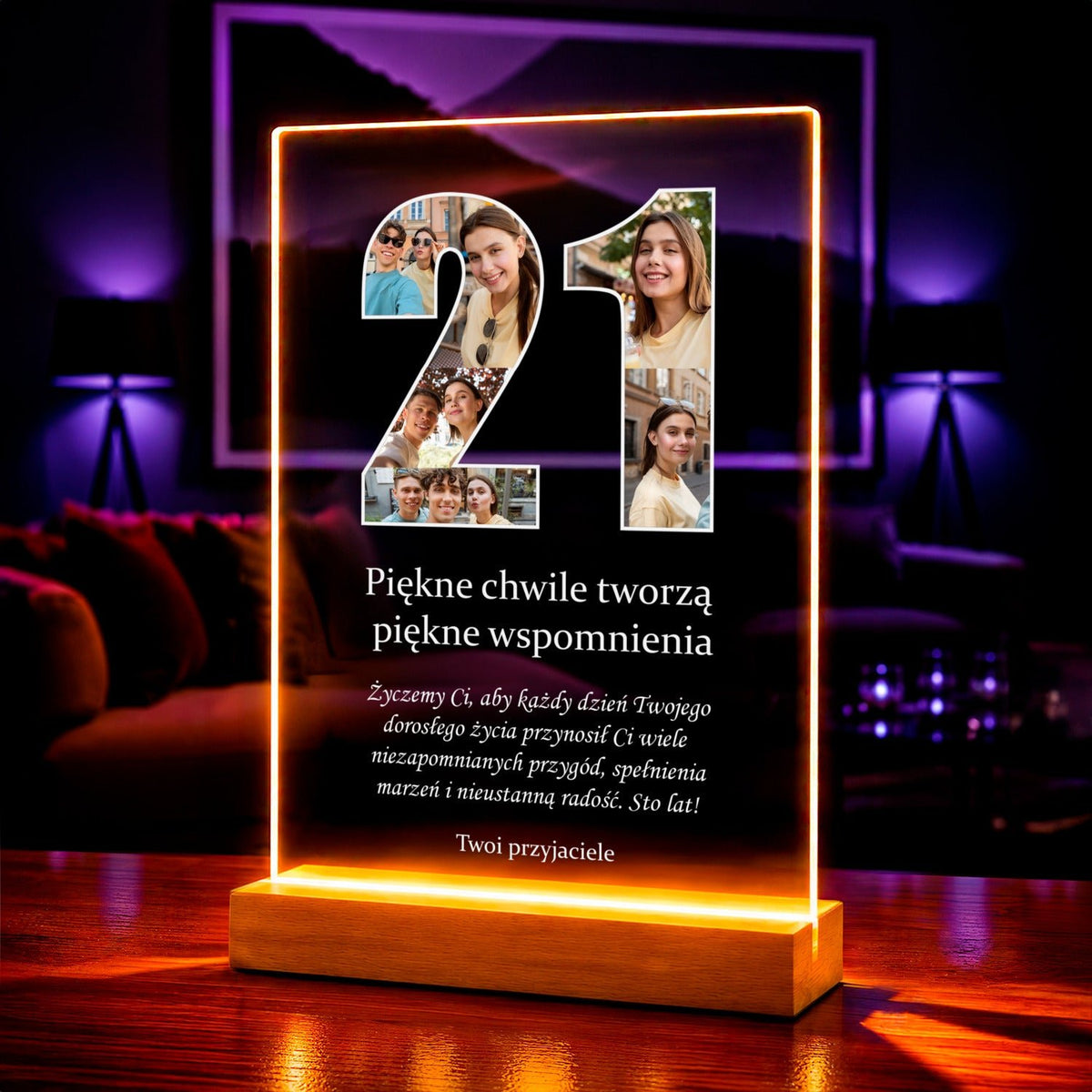 Zdjęcie na szkle akrylowym 21 lat prezent na urodziny - Adamell.pl