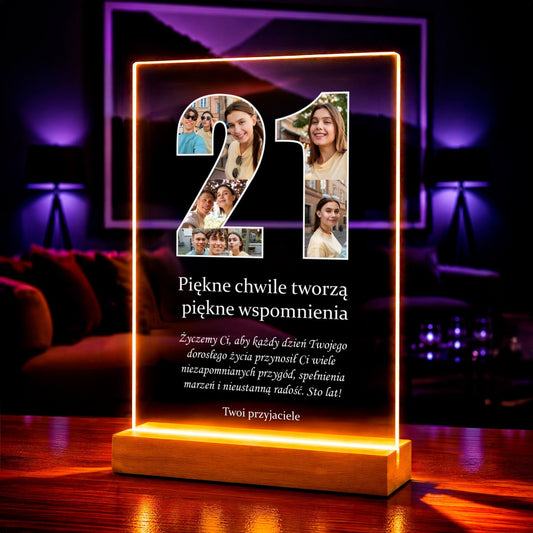 Zdjęcie na szkle akrylowym 21 lat prezent na urodziny - Adamell.pl