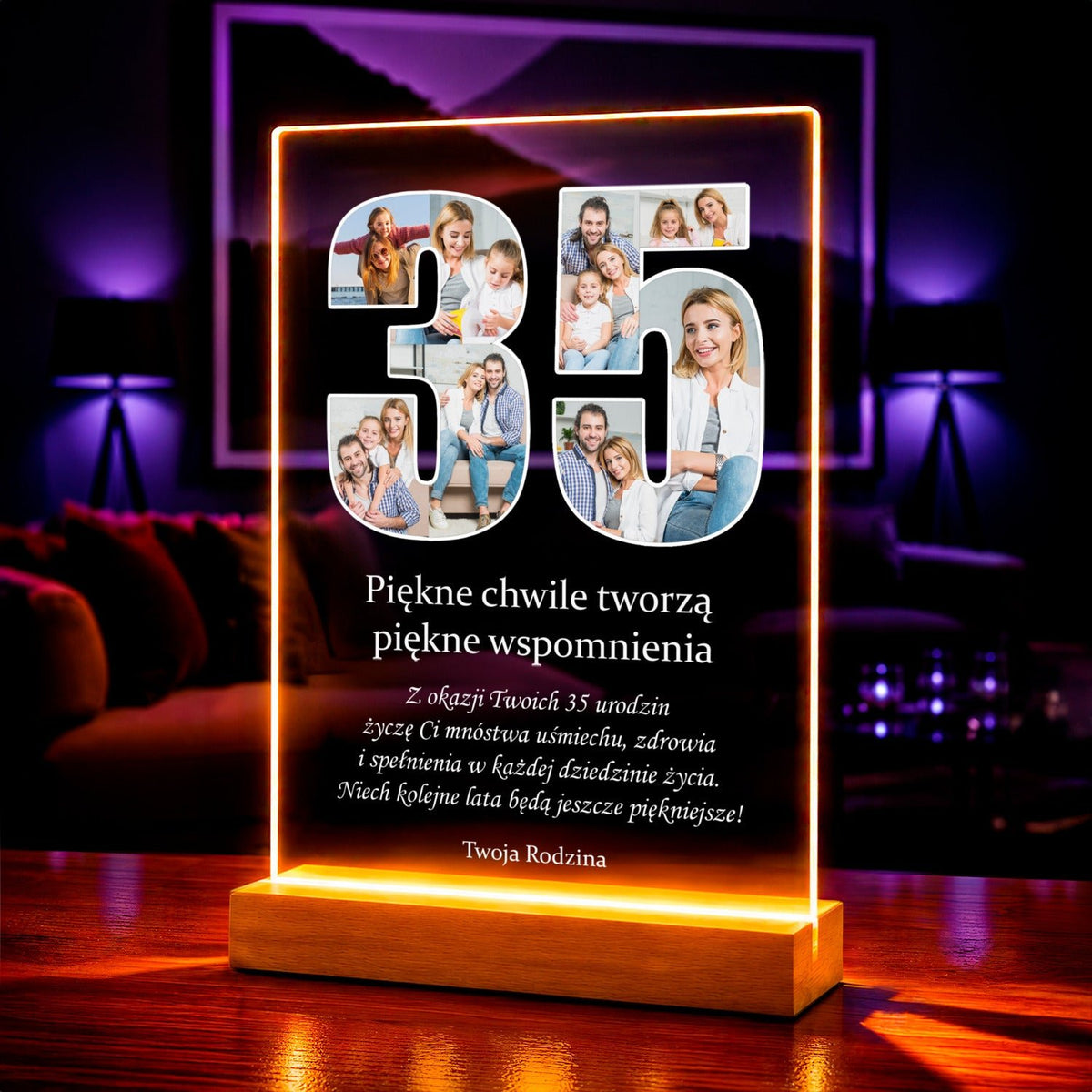 Zdjęcie na szkle akrylowym 35 lat prezent na urodziny - Adamell.pl