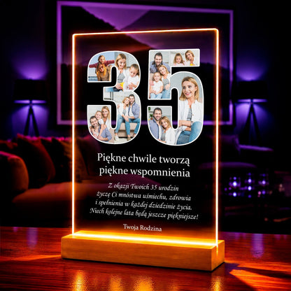 Zdjęcie na szkle akrylowym 35 lat prezent na urodziny - Adamell.pl