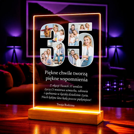 Zdjęcie na szkle akrylowym 35 lat prezent na urodziny - Adamell.pl