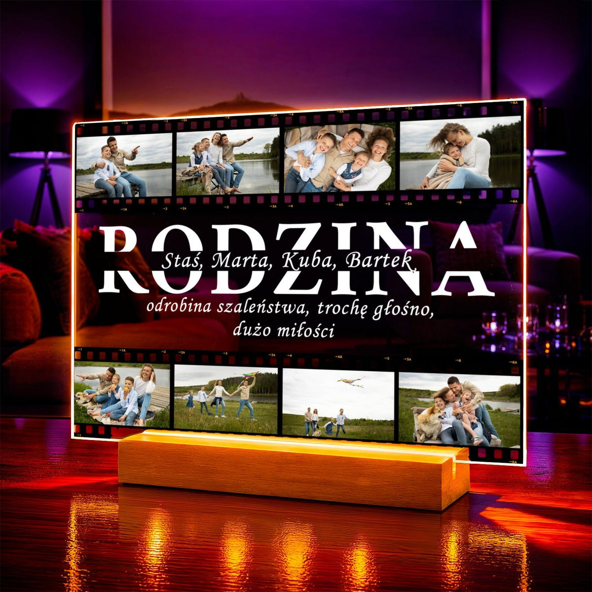 Zdjęcie na szkle akrylowym cała rodzina prezent dla rodziców - Adamell.pl