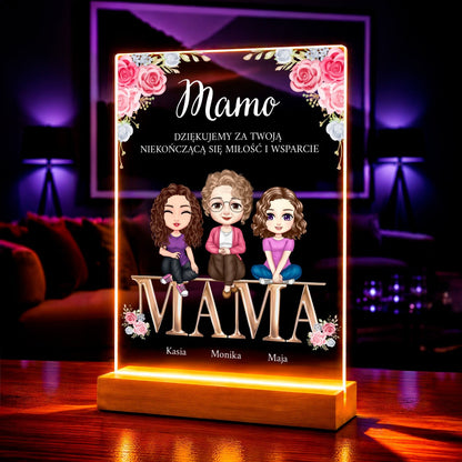 Zdjęcie na szkle akrylowym Clipart Mama córka prezent dla mamy - Adamell.pl