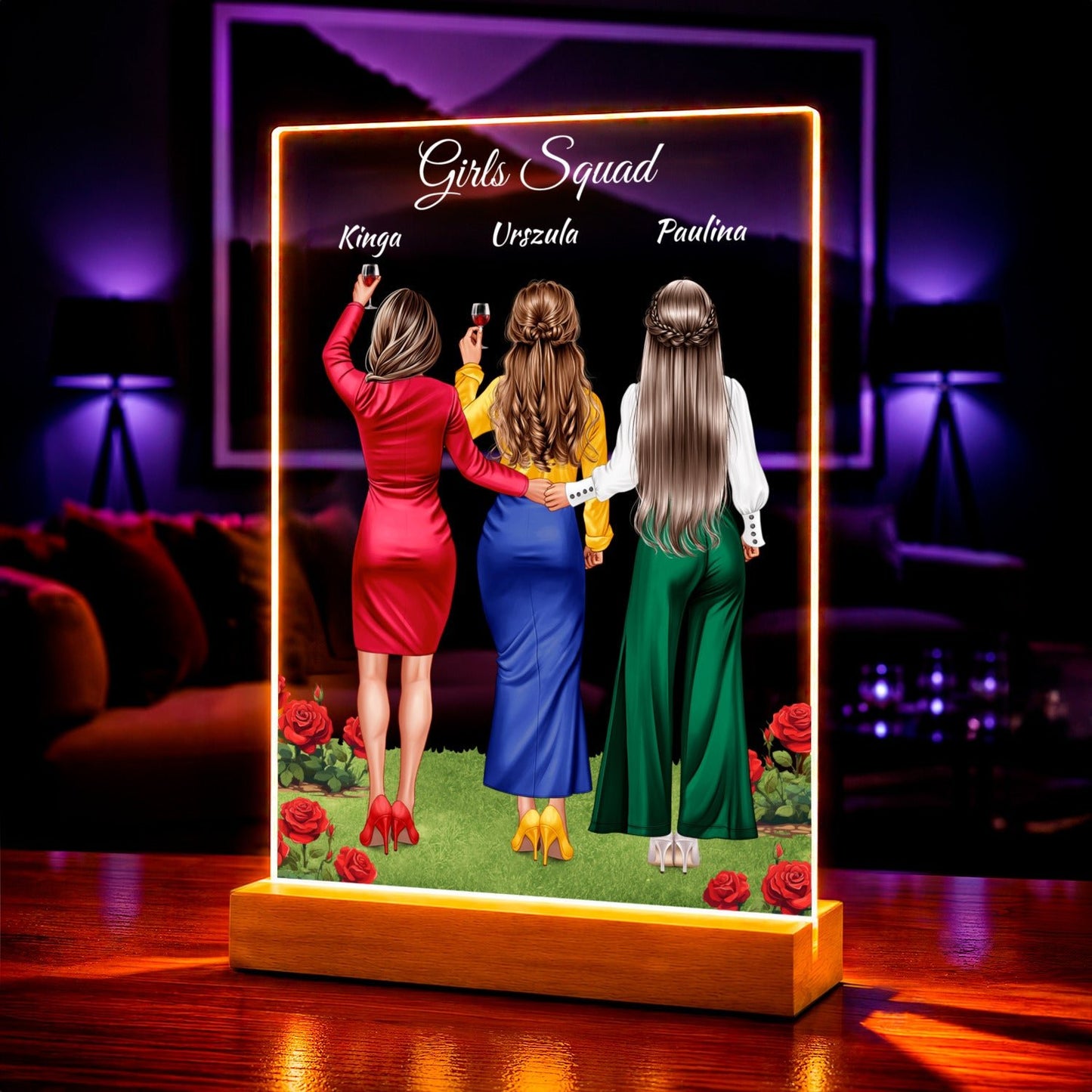 Zdjęcie na szkle akrylowym Girls squad Clipart prezent dla kobiety - Adamell.pl