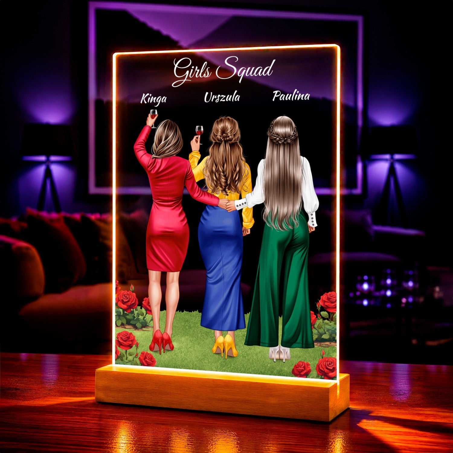 Zdjęcie na szkle akrylowym Girls squad Clipart prezent dla kobiety - Adamell.pl