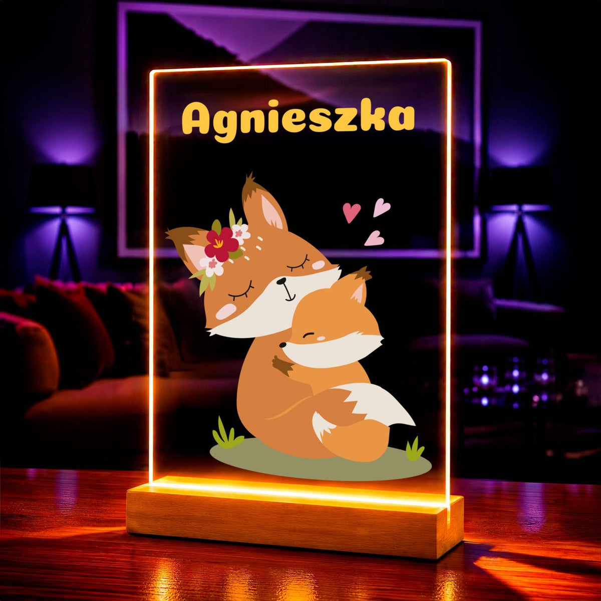 Zdjęcie na szkle akrylowym imię i grafika prezent dla noworodka - Adamell.pl