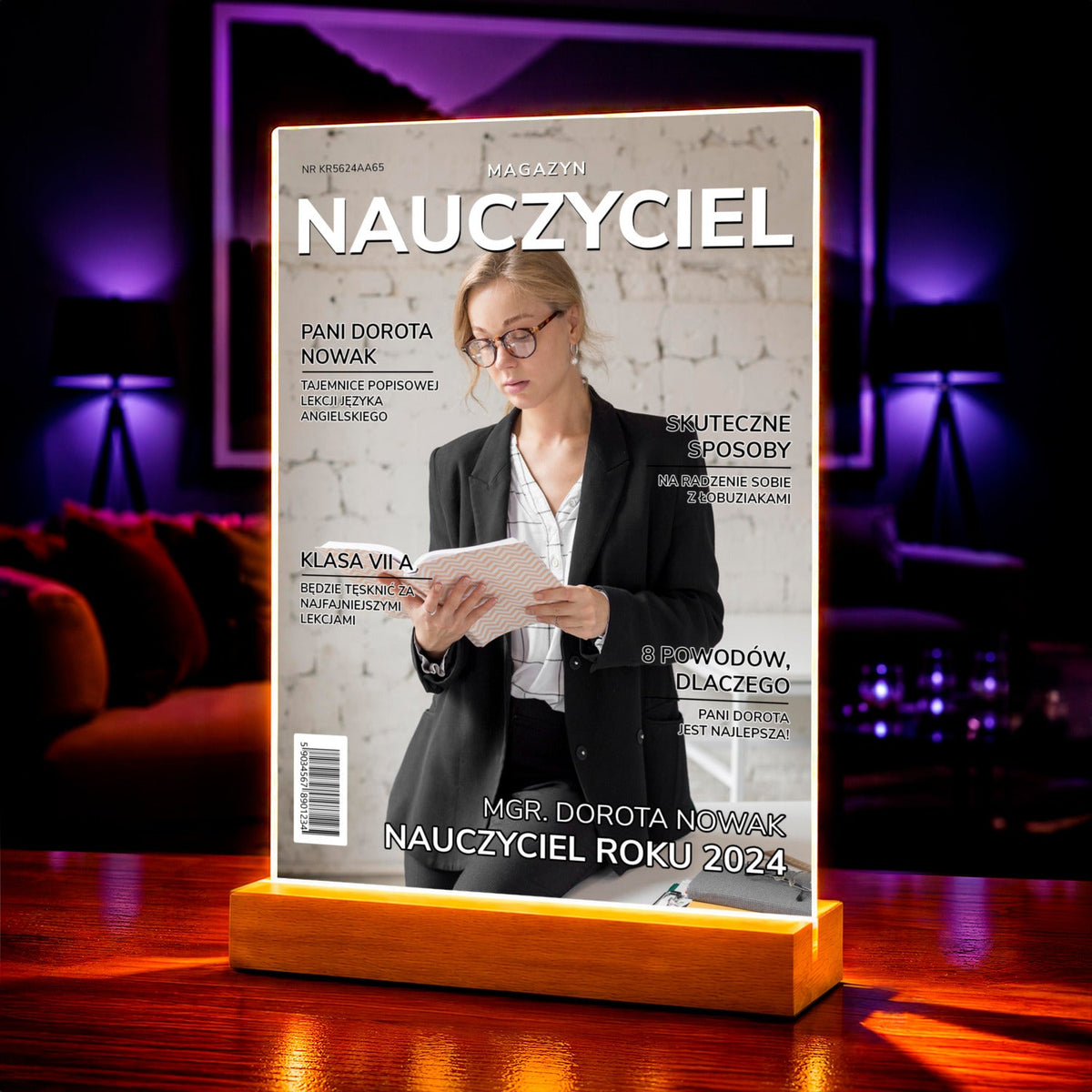 Zdjęcie na szkle akrylowym Magazyn prezent dla nauczyciela - Adamell.pl