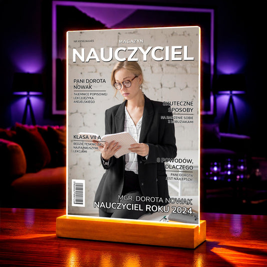 Zdjęcie na szkle akrylowym Magazyn prezent dla nauczyciela - Adamell.pl